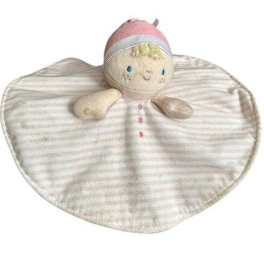 Nat & Jules My First Doll Blankie Pink White Striped Polka Dot Plush Lovey Baby‎
